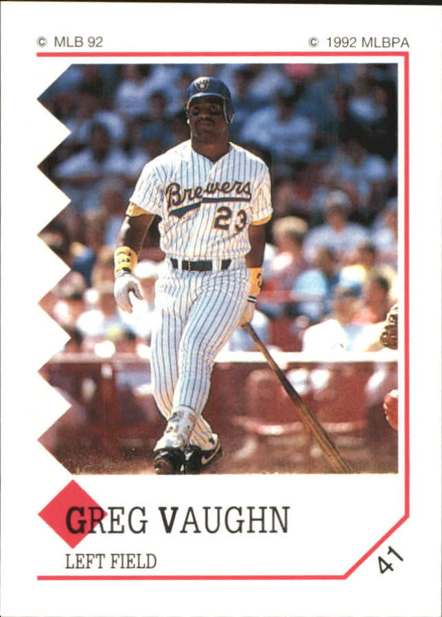 1992 Panini Stickers #41 Greg Vaughn