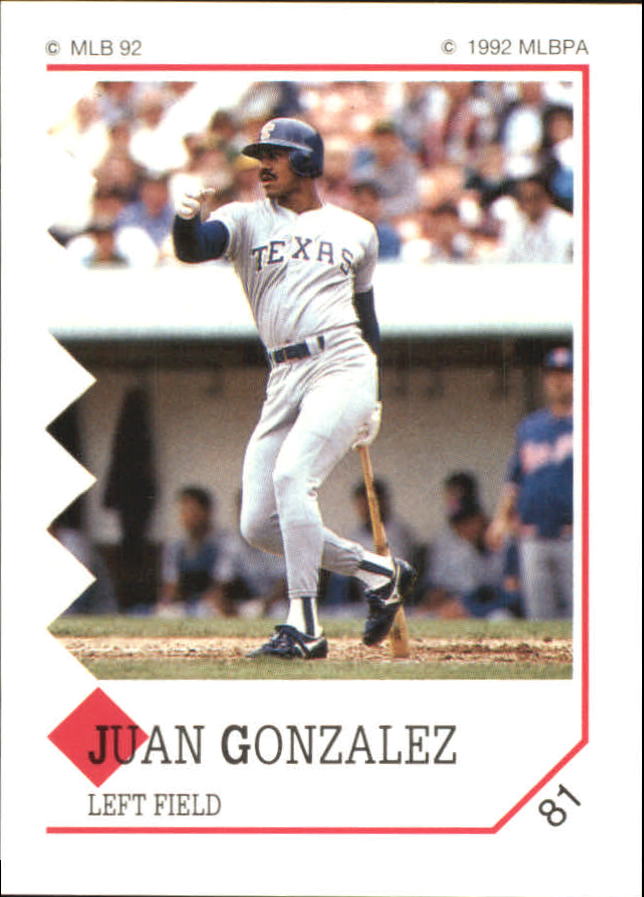 1992 Panini Stickers #81 Juan Gonzalez