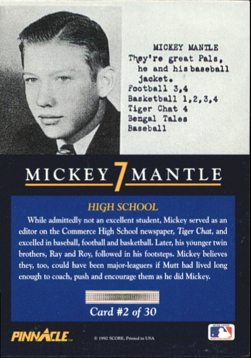 1992 Pinnacle Mantle #2 High School back image
