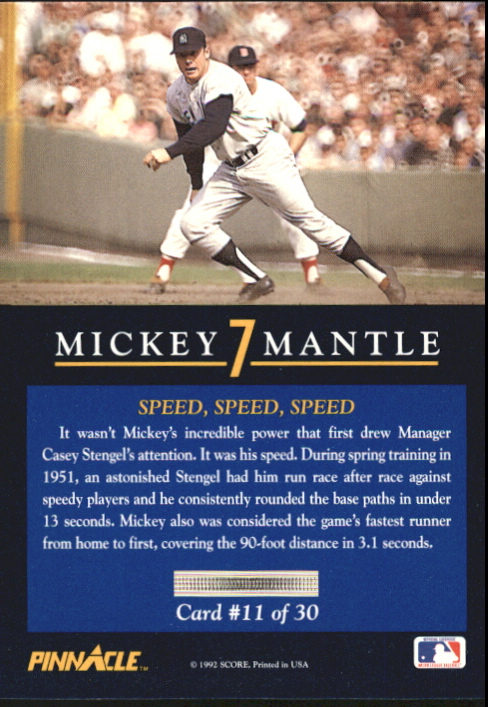 1992 Pinnacle Mantle #11 Speed& Speed& Speed back image