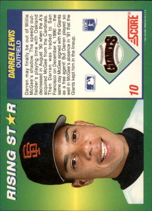 A7378- 1992 Score 100 Rising Stars BB Cards 1-100 -You Pick- 15+ FREE US SHIP - Picture 20 of 186