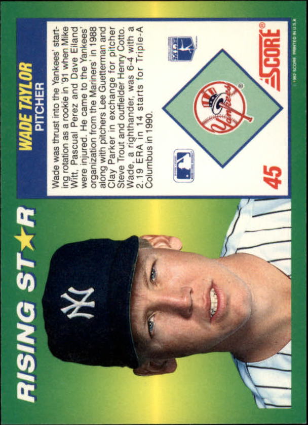 A7378- 1992 Score 100 Rising Stars BB Cards 1-100 -You Pick- 15+ FREE US SHIP - Picture 85 of 186