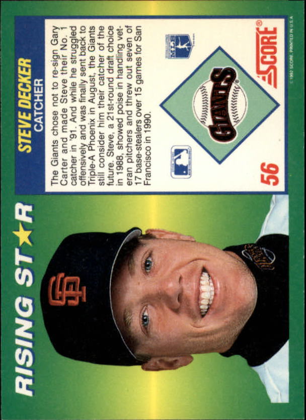 A7378- 1992 Score 100 Rising Stars BB Cards 1-100 -You Pick- 15+ FREE US SHIP - Picture 104 of 186