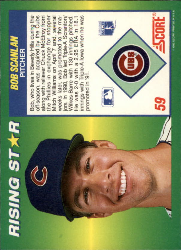 A7378- 1992 Score 100 Rising Stars BB Cards 1-100 -You Pick- 15+ FREE US SHIP - Picture 108 of 186
