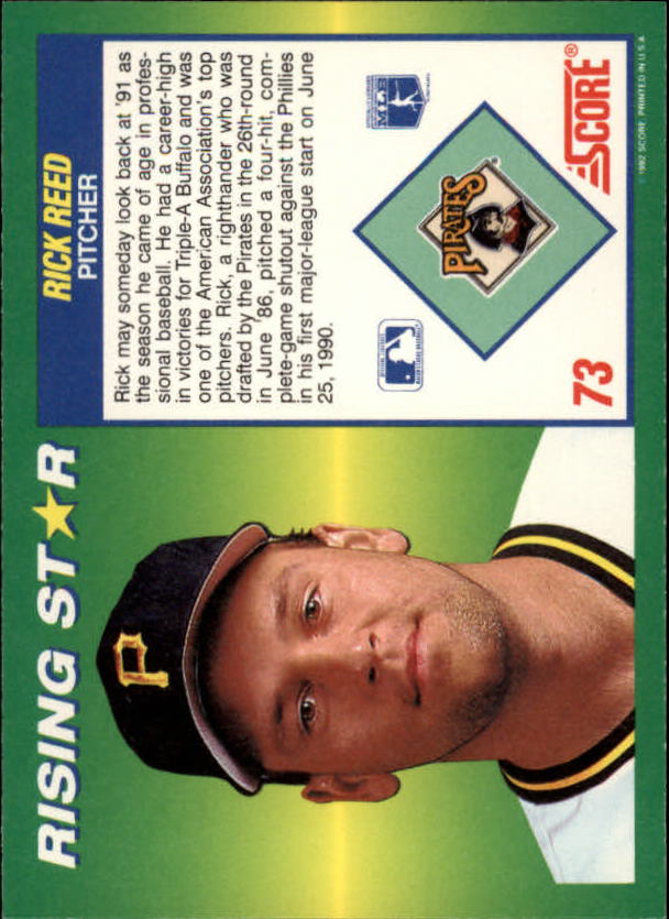 A7378- 1992 Score 100 Rising Stars BB Cards 1-100 -You Pick- 15+ FREE US SHIP - Picture 136 of 186