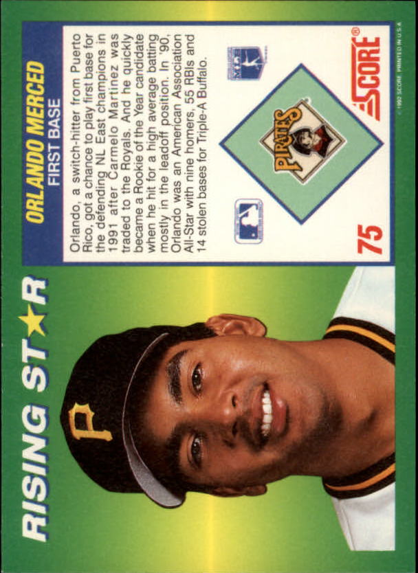 A7378- 1992 Score 100 Rising Stars BB Cards 1-100 -You Pick- 15+ FREE US SHIP - Picture 140 of 186