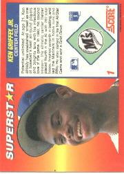 1992 Score 100 Superstars #1 Ken Griffey Jr. back image
