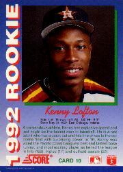 1992 Score Rookies #10 Kenny Lofton back image