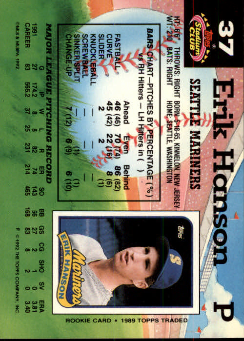 A6796- 1992 Stadium Club Baseball Card #s 1-250 -You Pick- 15+ FREE US SHIP - Picture 73 of 499