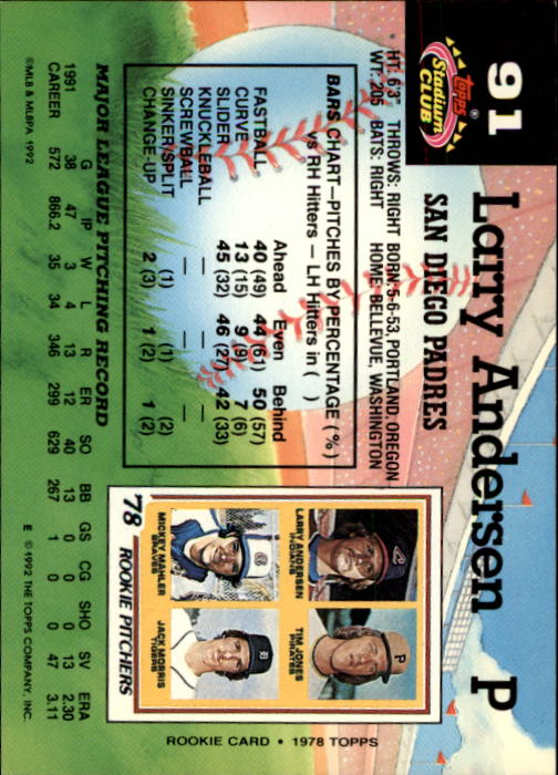 A6796- 1992 Stadium Club Baseball Card #s 1-250 -You Pick- 15+ FREE US SHIP - Picture 181 of 499