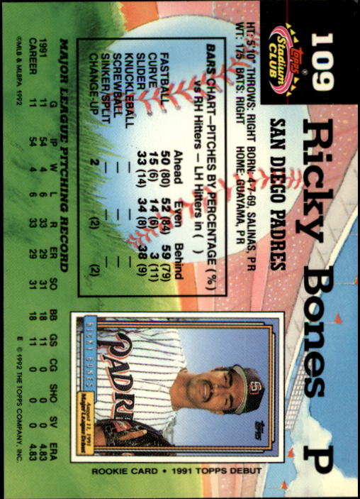 A6796- 1992 Stadium Club Baseball Card #s 1-250 -You Pick- 15+ FREE US SHIP - Picture 217 of 499