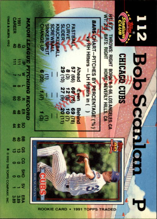 A6796- 1992 Stadium Club Baseball Card #s 1-250 -You Pick- 15+ FREE US SHIP - Picture 223 of 499