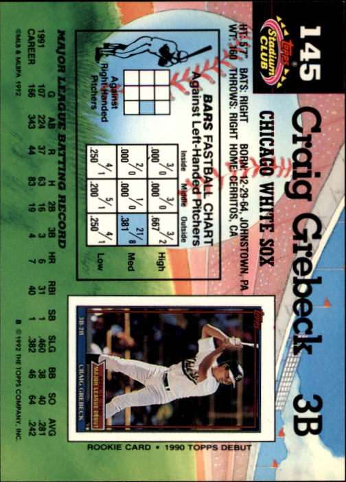 A6796- 1992 Stadium Club Baseball Card #s 1-250 -You Pick- 15+ FREE US SHIP - Picture 289 of 499