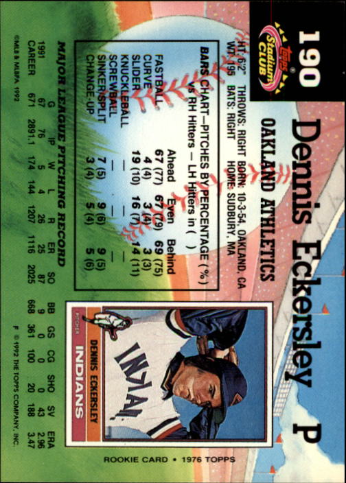 A6796- 1992 Stadium Club Baseball Card #s 1-250 -You Pick- 15+ FREE US SHIP - Picture 379 of 499