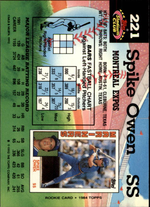A6796- 1992 Stadium Club Baseball Card #s 1-250 -You Pick- 15+ FREE US SHIP - Picture 441 of 499