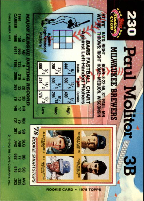 A6796- 1992 Stadium Club Baseball Card #s 1-250 -You Pick- 15+ FREE US SHIP - Picture 459 of 499