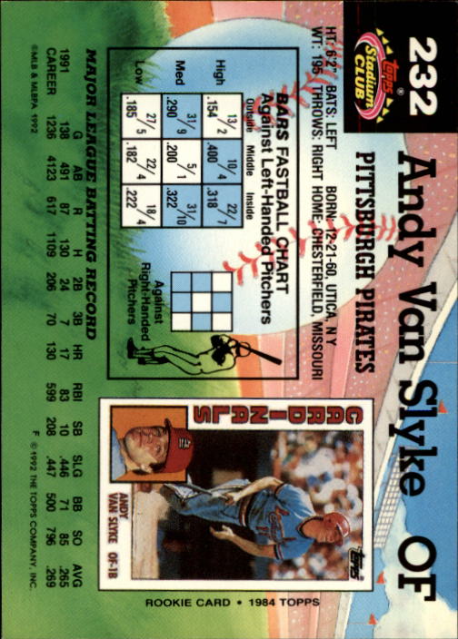 A6796- 1992 Stadium Club Baseball Card #s 1-250 -You Pick- 15+ FREE US SHIP - Picture 463 of 499