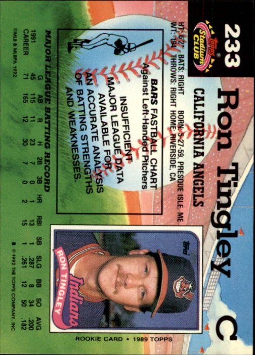 A6796- 1992 Stadium Club Baseball Card #s 1-250 -You Pick- 15+ FREE US SHIP - Picture 465 of 499