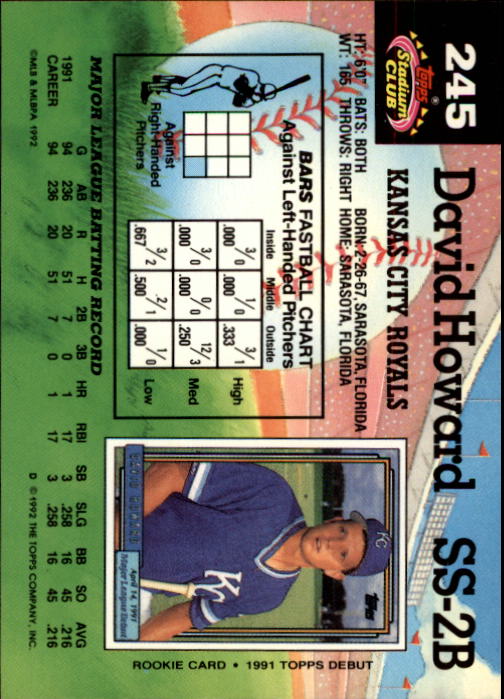 A6796- 1992 Stadium Club Baseball Card #s 1-250 -You Pick- 15+ FREE US SHIP - Picture 489 of 499