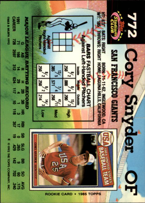 A6796- 1992 Stadium Club Baseball Card #s 751-900 -You Pick- 15+ FREE US SHIP - Picture 41 of 293