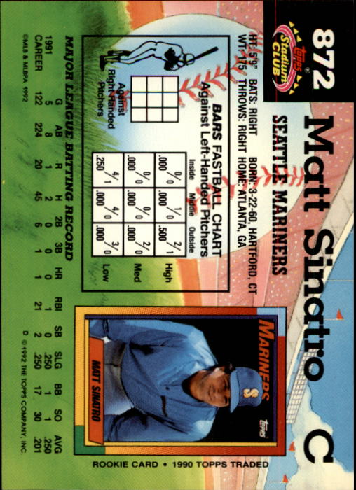 A6796- 1992 Stadium Club Baseball Card #s 751-900 -You Pick- 15+ FREE US SHIP - Picture 237 of 293