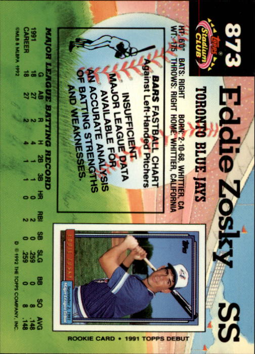 A6796- 1992 Stadium Club Baseball Card #s 751-900 -You Pick- 15+ FREE US SHIP - Picture 239 of 293