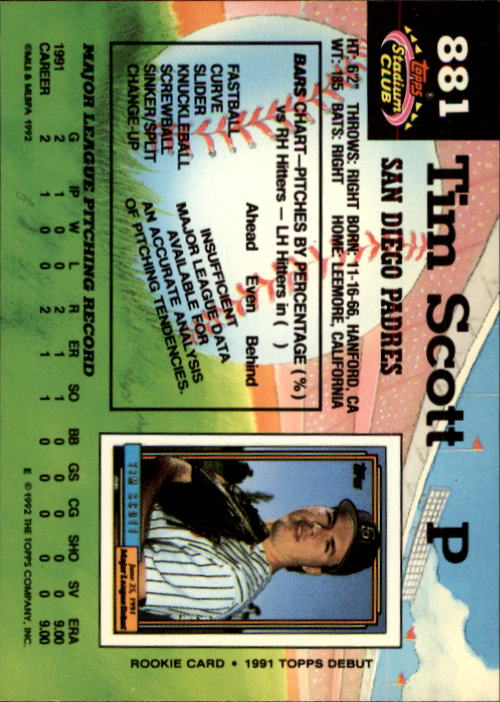 A6796- 1992 Stadium Club Baseball Card #s 751-900 -You Pick- 15+ FREE US SHIP - Picture 255 of 293