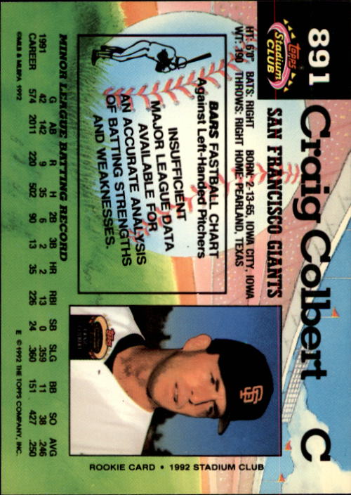A6796- 1992 Stadium Club Baseball Card #s 751-900 -You Pick- 15+ FREE US SHIP - Picture 275 of 293