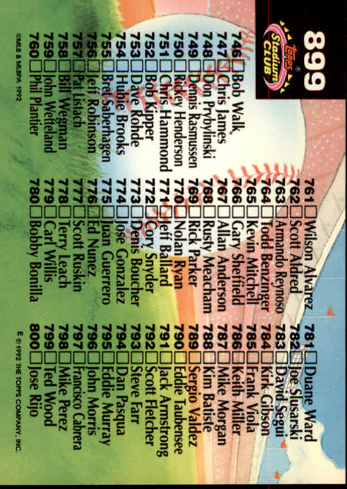A6796- 1992 Stadium Club Baseball Card #s 751-900 -You Pick- 15+ FREE US SHIP - Picture 291 of 293