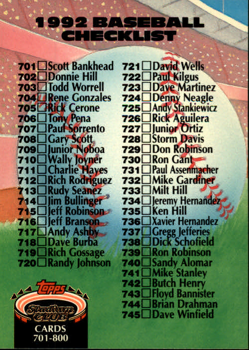 A6796- 1992 Stadium Club Baseball Card #s 751-900 -You Pick- 15+ FREE US SHIP - Picture 290 of 293