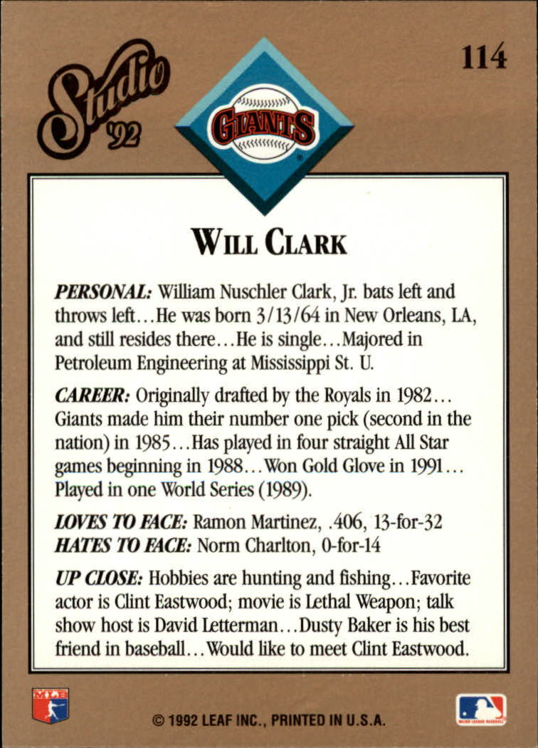 B1883- 1992 Studio Baseball Karten 1-200 + Rookies -du Pick- 15 + Gratis US - Bild 223 von 393