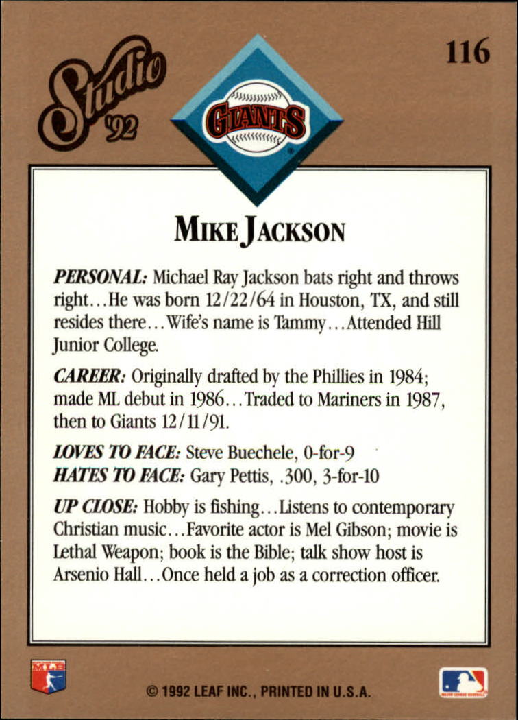 B1883- 1992 Studio Baseball Karten 1-200 + Rookies -du Pick- 15 + Gratis US - Bild 227 von 393
