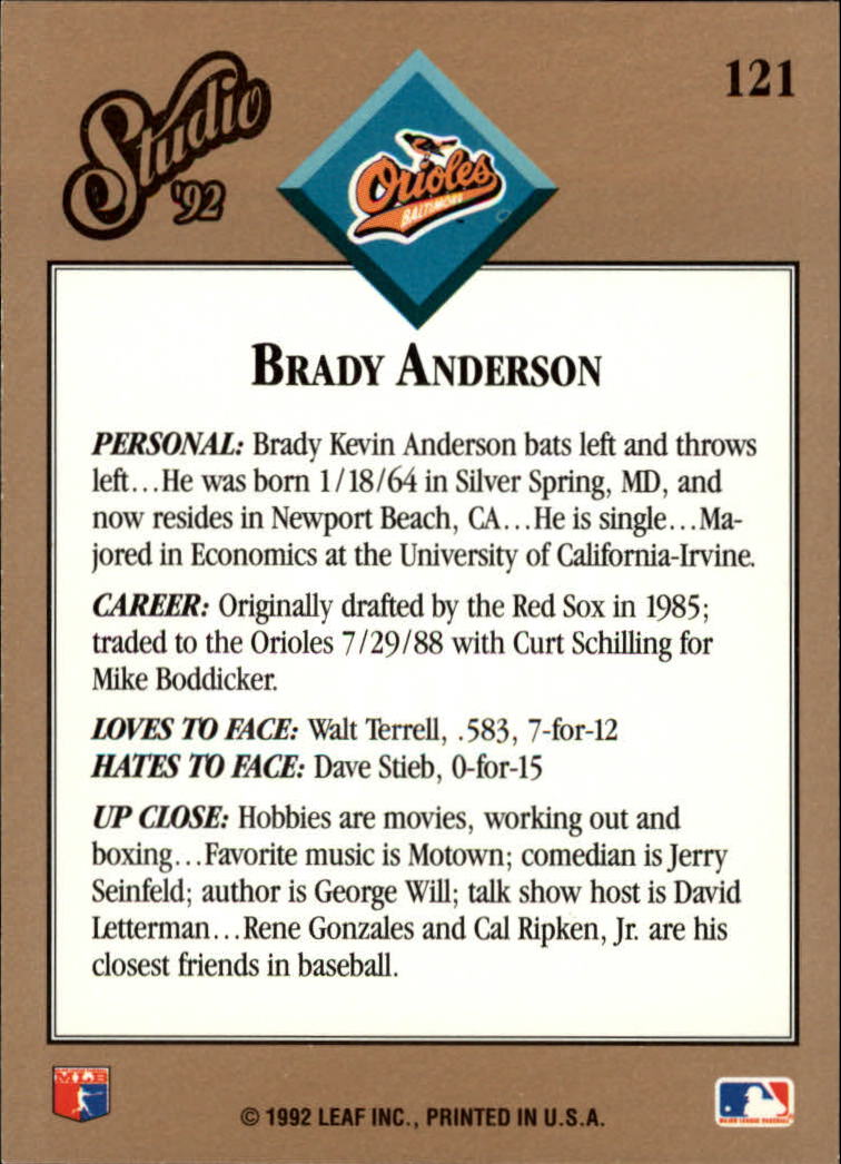 B1883- 1992 Studio Baseball Karten 1-200 + Rookies -du Pick- 15 + Gratis US - Bild 237 von 393