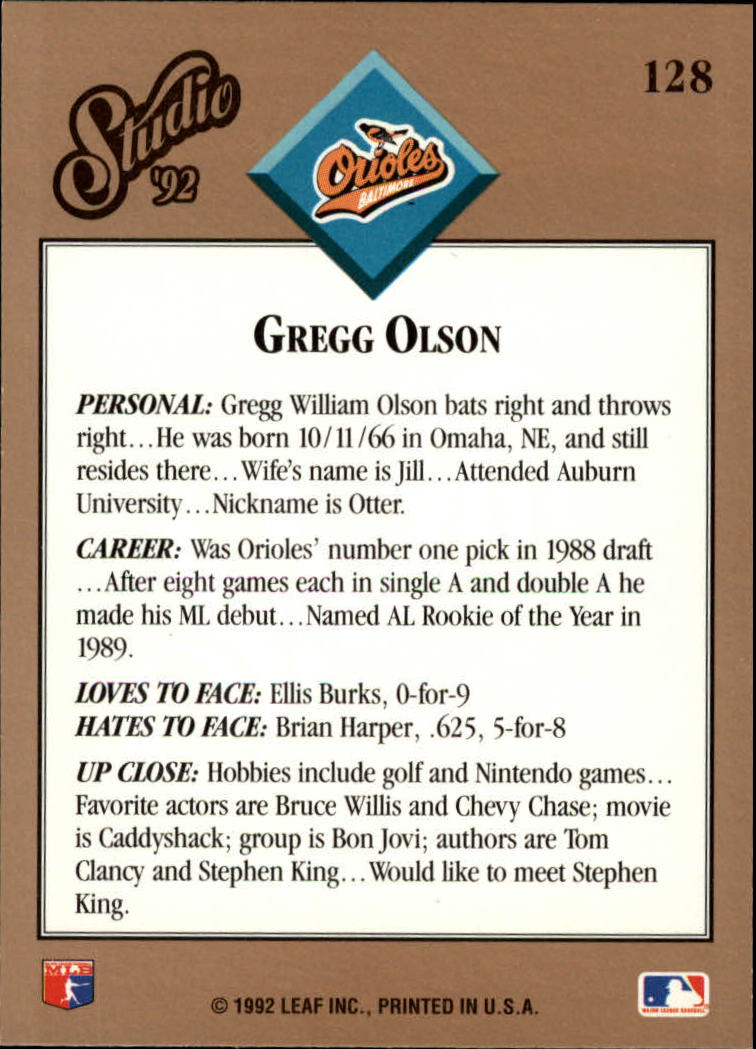 B1883- 1992 Studio Baseball Karten 1-200 + Rookies -du Pick- 15 + Gratis US - Bild 251 von 393