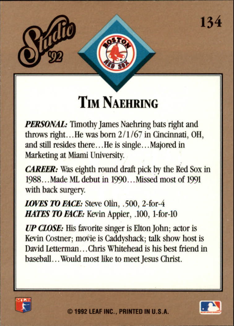 B1883- 1992 Studio Baseball Karten 1-200 + Rookies -du Pick- 15 + Gratis US - Bild 263 von 393