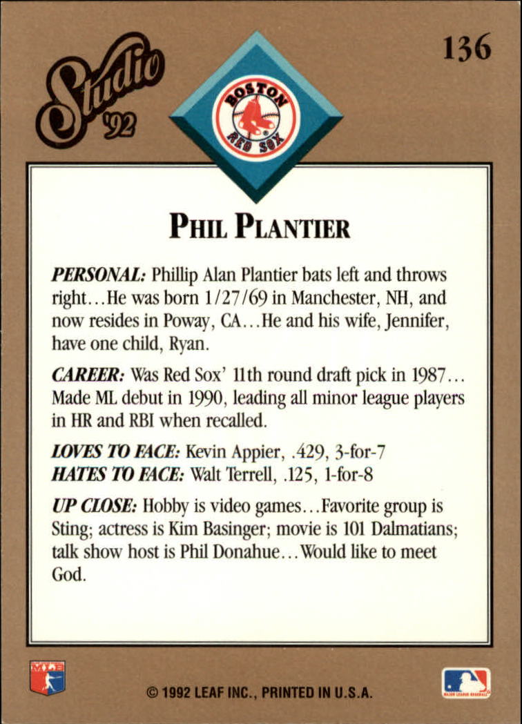 B1883- 1992 Studio Baseball Karten 1-200 + Rookies -du Pick- 15 + Gratis US - Bild 267 von 393