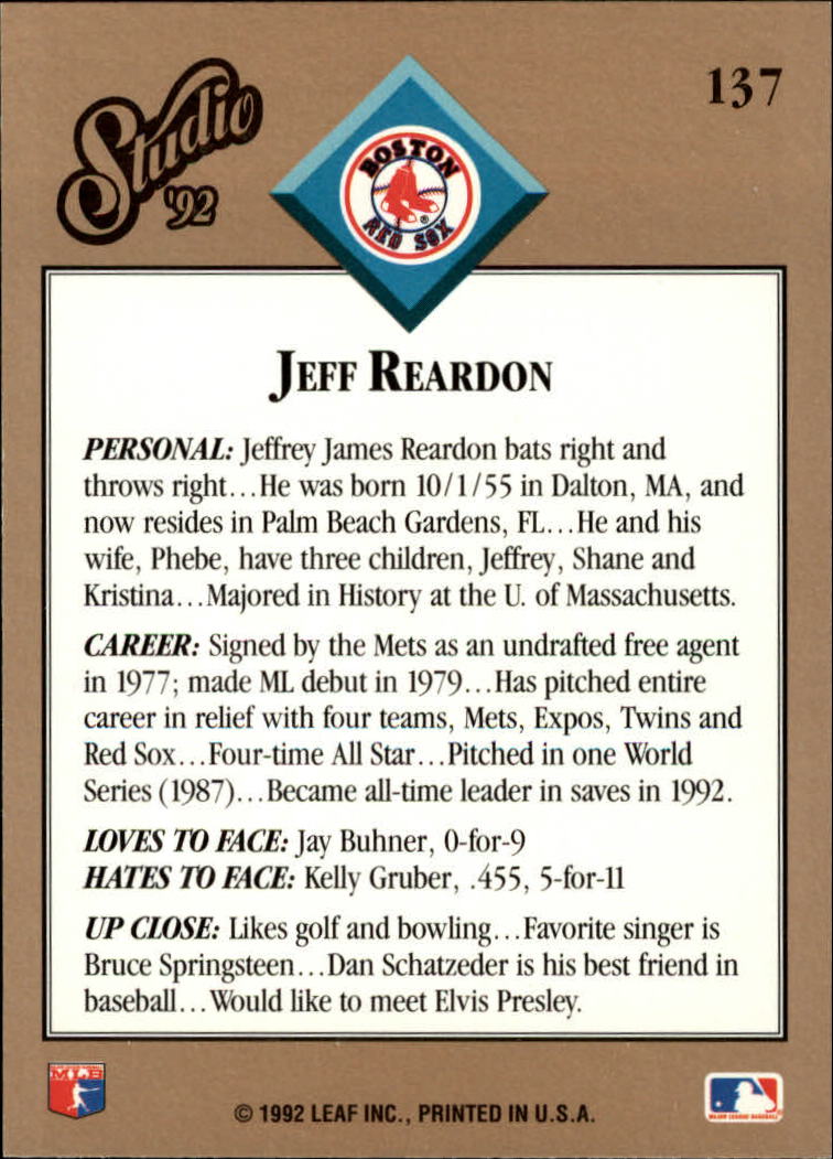 B1883- 1992 Studio Baseball Karten 1-200 + Rookies -du Pick- 15 + Gratis US - Bild 269 von 393