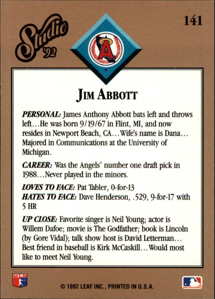 B1883- 1992 Studio Baseball Karten 1-200 + Rookies -du Pick- 15 + Gratis US - Bild 277 von 393