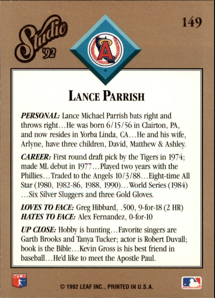 B1883- 1992 Studio Baseball Karten 1-200 + Rookies -du Pick- 15 + Gratis US - Bild 293 von 393
