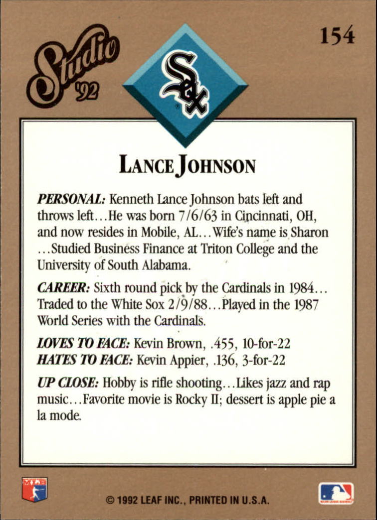 B1883- 1992 Studio Baseball Karten 1-200 + Rookies -du Pick- 15 + Gratis US - Bild 303 von 393