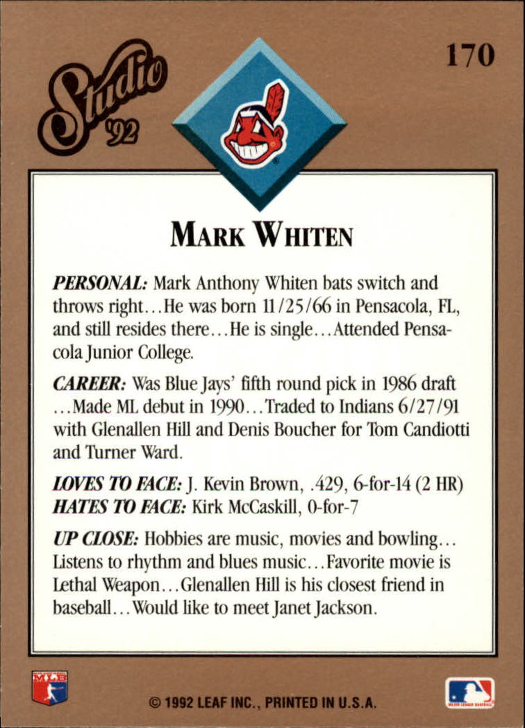 B1883- 1992 Studio Baseball Karten 1-200 + Rookies -du Pick- 15 + Gratis US - Bild 333 von 393