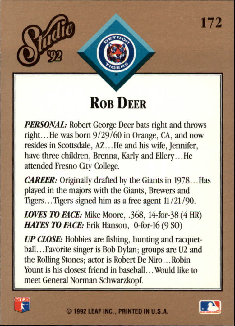 B1883- 1992 Studio Baseball Karten 1-200 + Rookies -du Pick- 15 + Gratis US - Bild 337 von 393