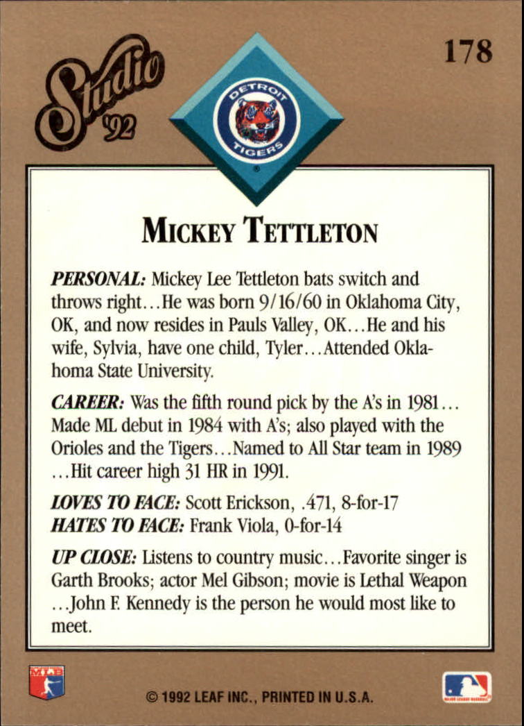 B1883- 1992 Studio Baseball Karten 1-200 + Rookies -du Pick- 15 + Gratis US - Bild 349 von 393