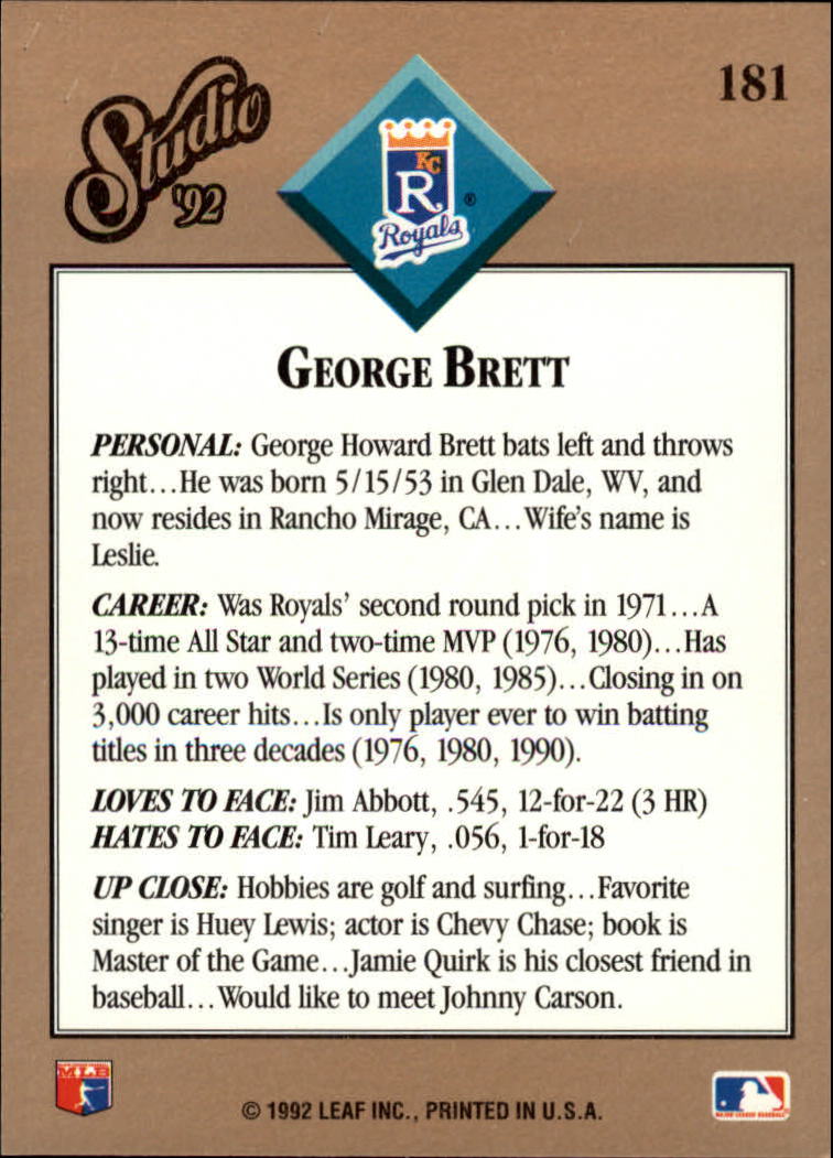 B1883- 1992 Studio Baseball Karten 1-200 + Rookies -du Pick- 15 + Gratis US - Bild 355 von 393