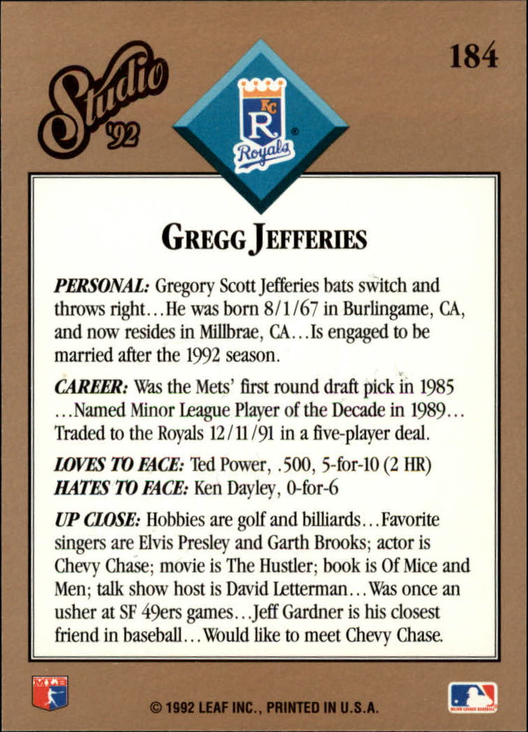 B1883- 1992 Studio Baseball Karten 1-200 + Rookies -du Pick- 15 + Gratis US - Bild 361 von 393