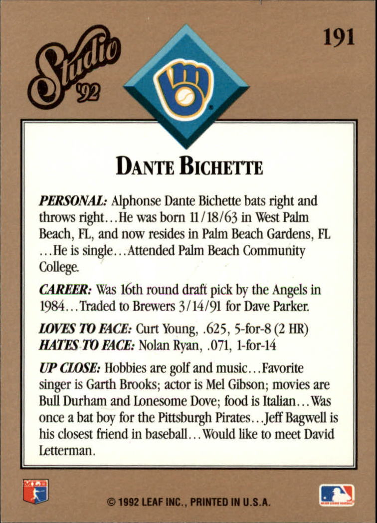 B1883- 1992 Studio Baseball Karten 1-200 + Rookies -du Pick- 15 + Gratis US - Bild 375 von 393