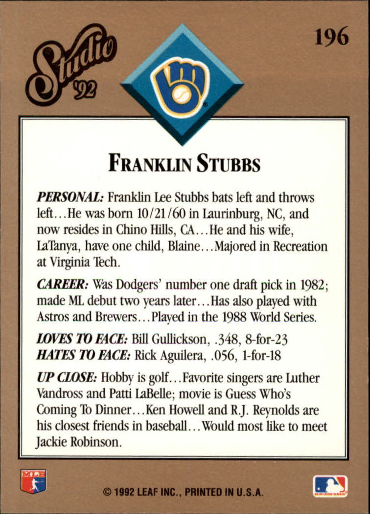 B1883- 1992 Studio Baseball Karten 1-200 + Rookies -du Pick- 15 + Gratis US - Bild 385 von 393