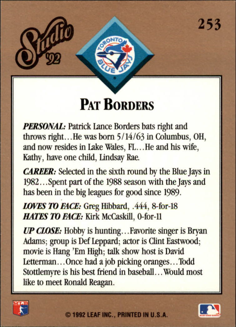 1989 Donruss #560 Pat Borders DP RC* - EX-MT