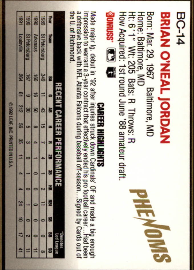 1992 Donruss Rookies Baseball "Phenoms" Insert Cards - Picture 25 of 31