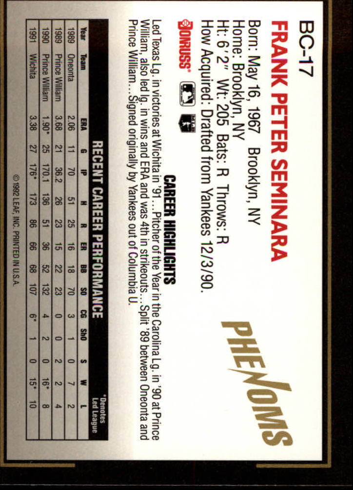 1992 Donruss Rookies Baseball "Phenoms" Insert Cards - Picture 27 of 31